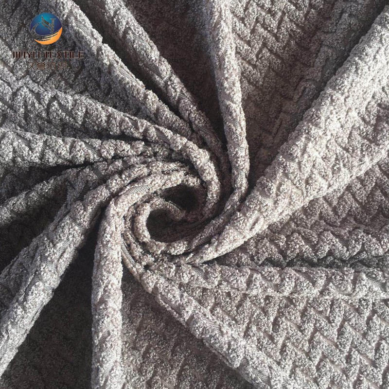 针织色织提花蚂蚁布 沙发绒布毛巾瑜伽垫抱枕面料 厂家新品直销