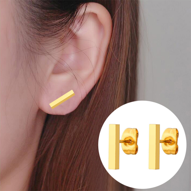 Women's Simple Style Geometric Stainless Steel No Inlaid Ear Studs Stainless Steel Earrings display picture 1