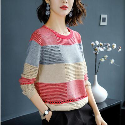 2020 Korean Edition Color matching Hollow Socket have cash less than that is registered in the accounts Sweater new pattern Borneol Primer Pierced shirt jacket