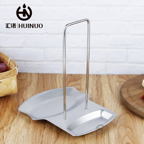Stainless steel pot lid holder cover scoop rack kitchen hole-free storage rack with draining tray multifunctional stand