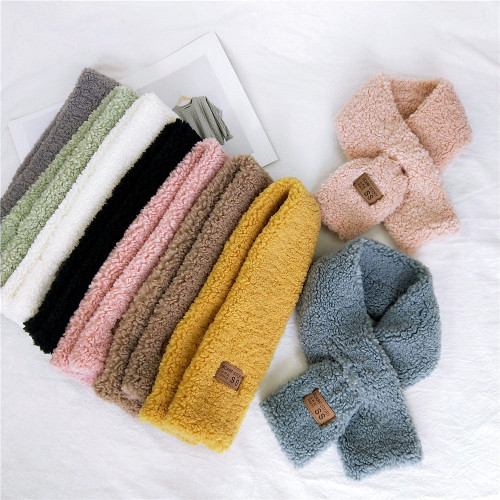 Korean style autumn and winter new plush scarf imitation lamb velvet plush scarf women's thickened warm curly scarf wholesale