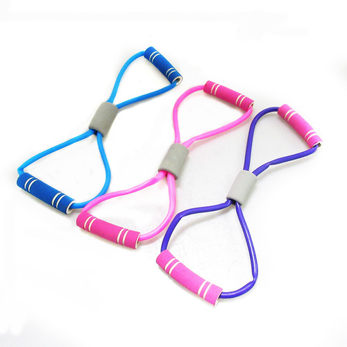 Eight-shaped tensioner for women, figure-8 tensioner, latex men's and women's shoulder-opening arm elastic rope home training back and chest expansion
