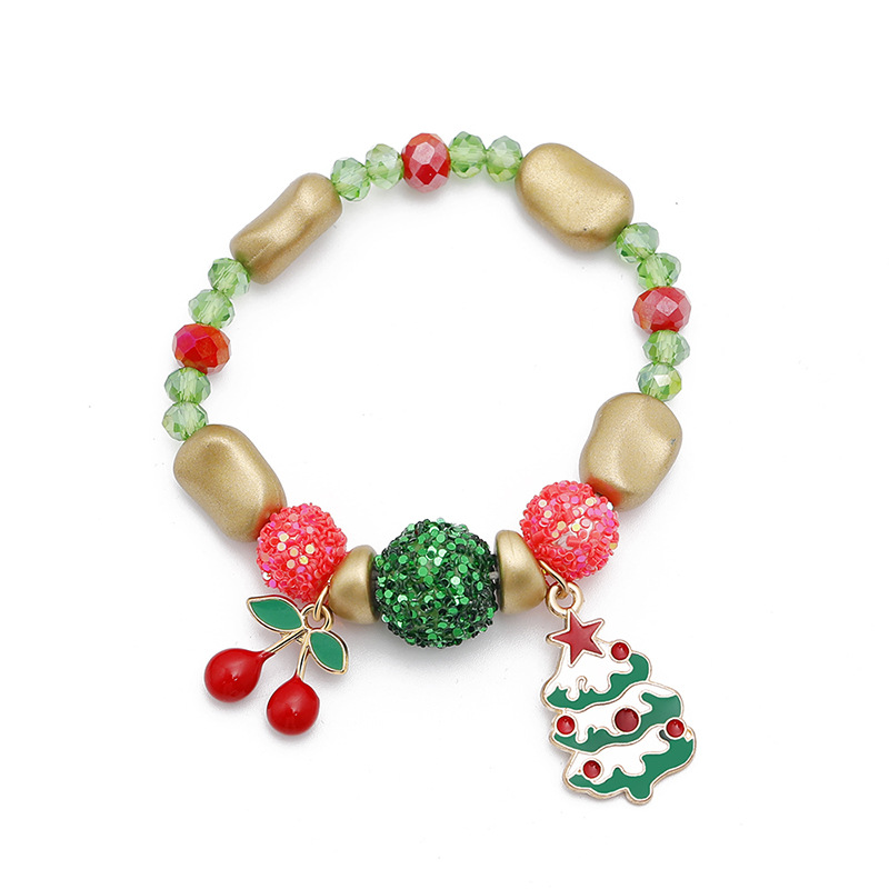 Wholesale Jewelry Christmas Snowman Santa Claus Pendant Color Beaded Bracelet Nihaojewelry display picture 5