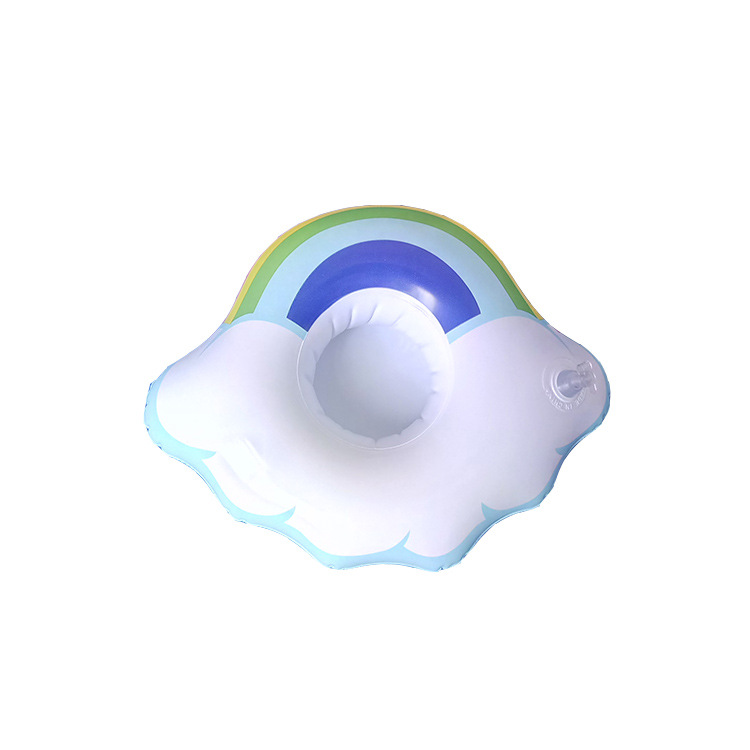 Spot wholesale PVC inflatable cloud cup holder water floating beverage coaster inflatable Cup holder support custom