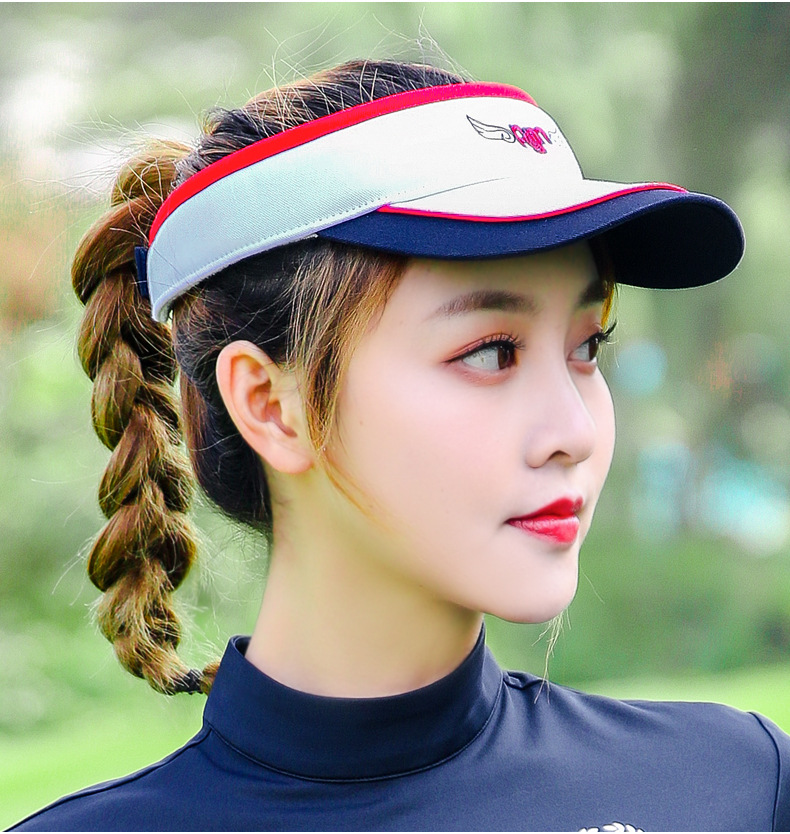 Mũ golf nữ không vành thoáng khí chống nắng mùa hè — MZ019PGM mũ không đỉnh Trắng Đỏ Xanh Navy, MZ019PGM không mũ trắng Bột chi tiết 7
