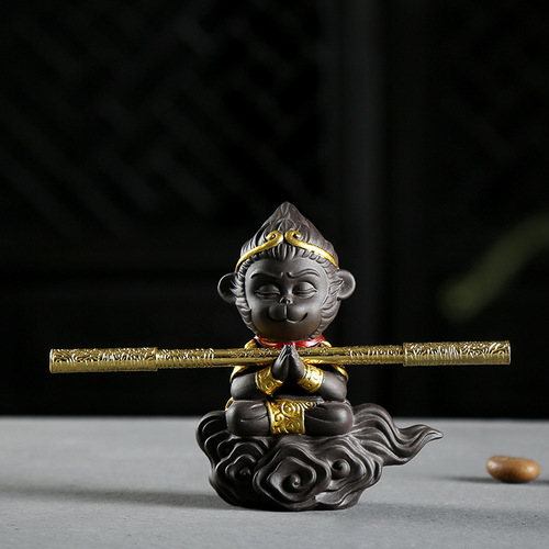 Bonsai small ornaments ceramic Sun Wukong monkey Monkey King micro landscape fish tank landscaping decorative gardening accessories