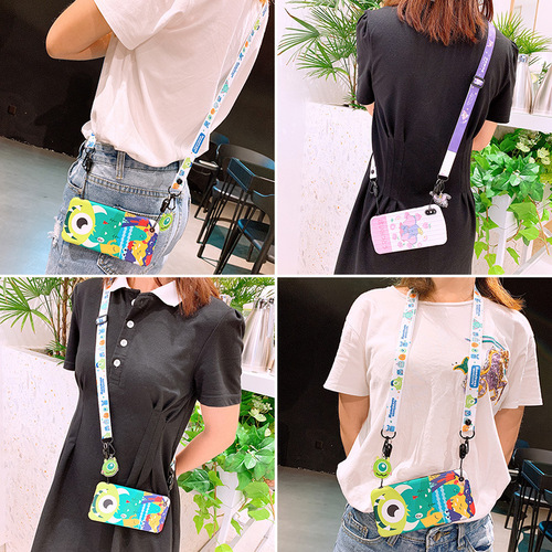 Cartoon strap, rope, pendant, mobile phone case lanyard, can be worn cross-body, single shoulder, halter neck, portable bag, long buckle, cute