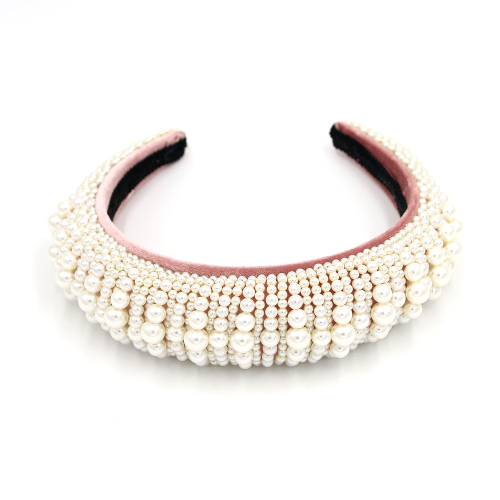 Baroque Headband Fashion Hair Accessories Headband Handmade Pearl Metal Catwalk Street Shooting Hairband Ci Nihaojewelry display picture 3