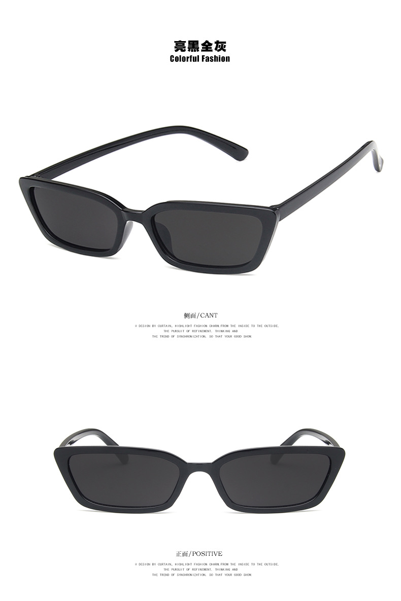 Retro New Narrow Frame Sunglasses Two Color Korean Sunglasses Hip Hop Sunglasses Wholesale display picture 3