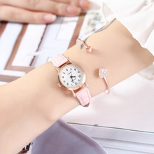 幻时HUANS手表时尚学生女士手表女款细带时装表数字面皮带手表