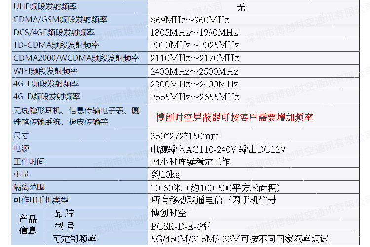 手机信号屏蔽器 D-E-6型120瓦大功率2G,3G,4G手机,WIFI信号屏蔽器