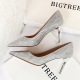 825-a12 European and American fashion sexy banquet high heels women's shoes metal heel thin heels high heels shallow mouth pointed single shoes