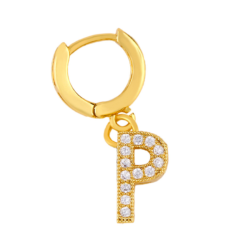 Alphabet Earrings With Diamonds display picture 4