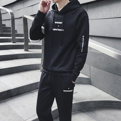 2019 Autumn new pattern Men's Sports suit leisure time men's wear Two piece set Korean Edition Sweater fashion run Athletic Wear