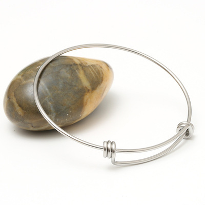 跨境专供钛钢饰品 活口推拉手镯可调节饰品配件diy手环配件批发|ru