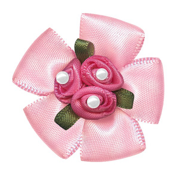 Yao Ming cinta flor decoración hecha a mano 3,6 cm de ancho cinta arco horquilla tocado ropa cinta pequeña flor arco