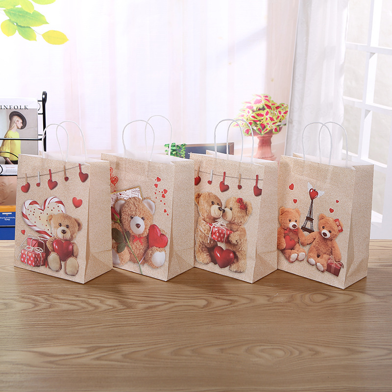 厂家直销可定制加印LOGO方底手提袋 小清新可爱礼物礼品手提袋