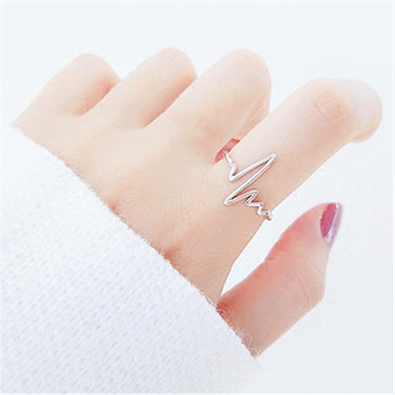 Eleganter Herzschlag Ring Für Damen Einzigartiger Ekg Ring_voghion.com