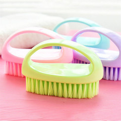 D-type handheld handle shoe brush with handle, multi-functional household plastic cleaning brush, shoe brush board brush