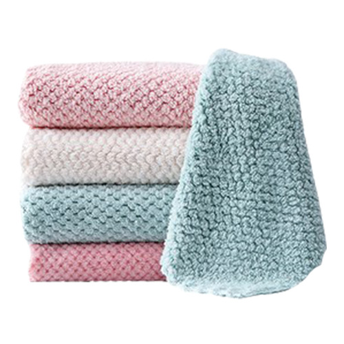 Manufacturer's household pineapple grid dishwashing rag, thickened water-absorbent household cleaning cloth, kitchen non-stick oil dishcloth wholesale