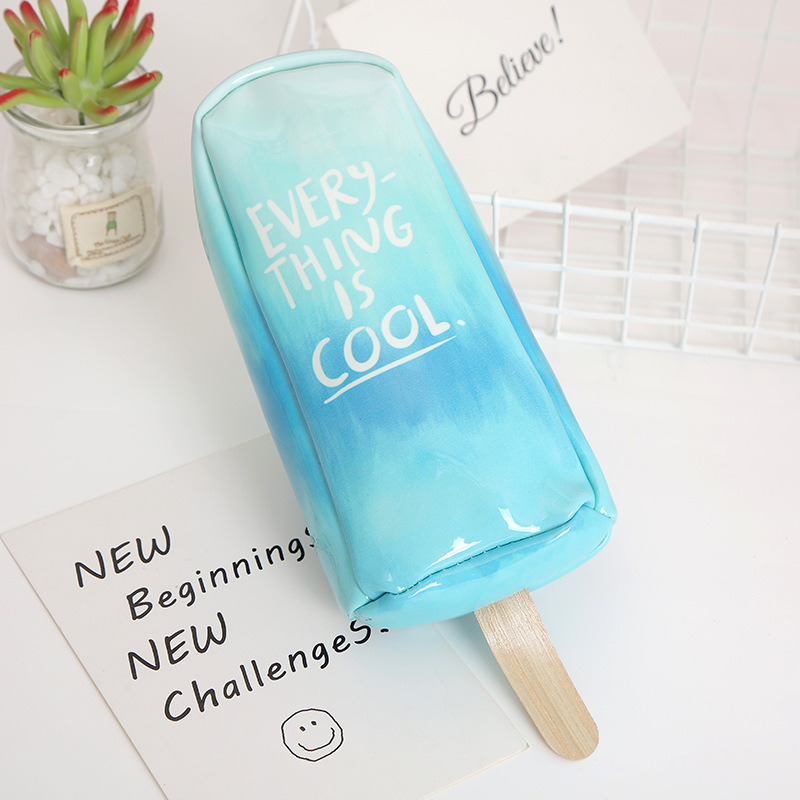 Nueva caricatura creativa snow cream pen bag gran capacidad para hombres y mujeres estudiantes PU pen bag papelería caja de lápiz de papelería detail image 9