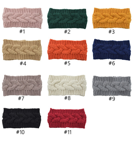 European and American Large Model Crochet Knitted Yarn Headband Ear Cover Elastic Handmade Hair Accessory Warm Autumn Winter Headband