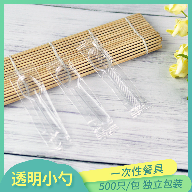 Transparent color Plastic Tsp Disposable tableware Ice porridge ice cream FIB Dessert Spoon Food Packaging