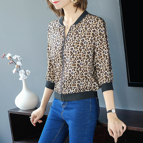 Autumn New Leopard-print Jacket Short Jacket Fashionable Slim 