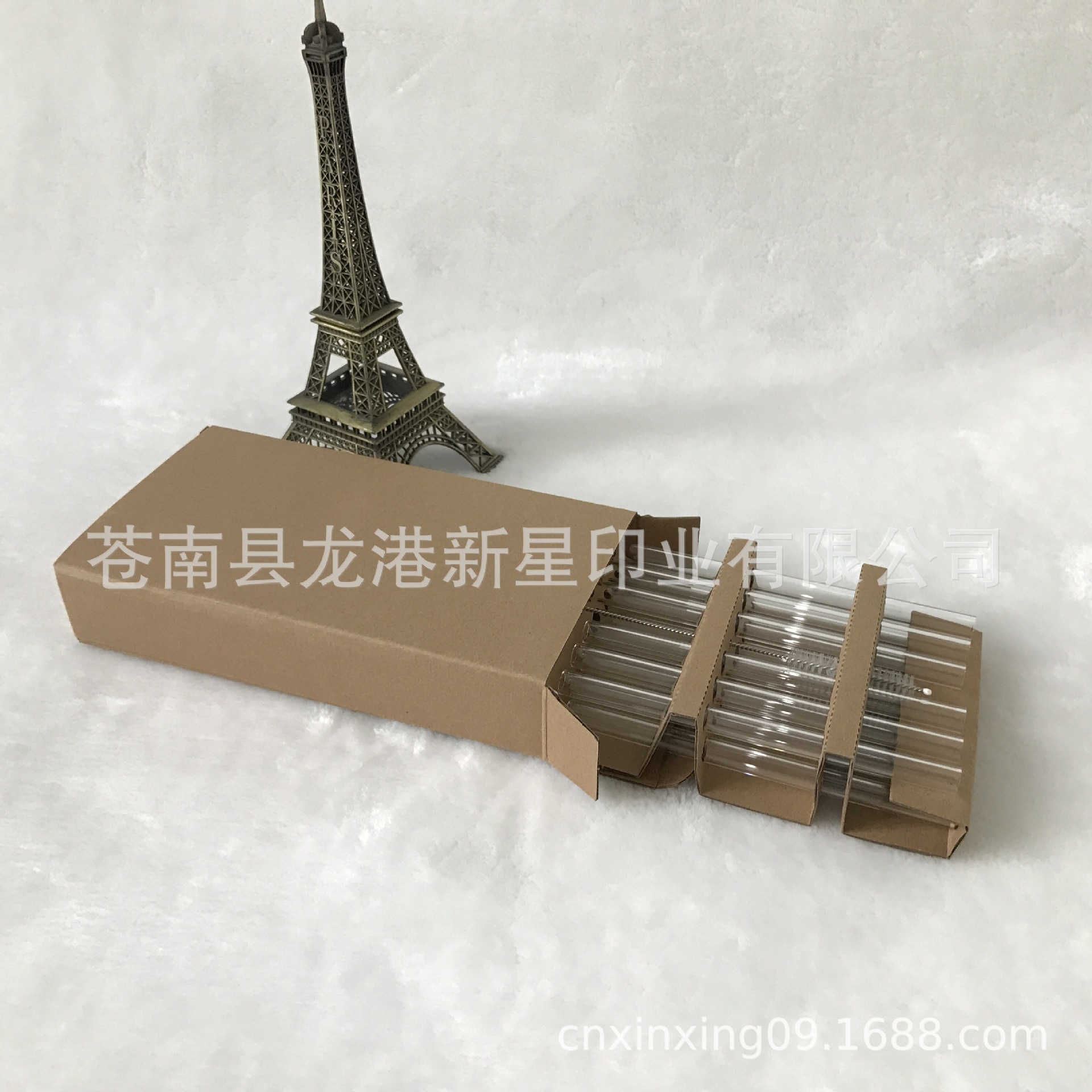 玻璃吸管纸盒定做 直径10MM6支15CM/21.5CM2支刷子套装包装盒定制