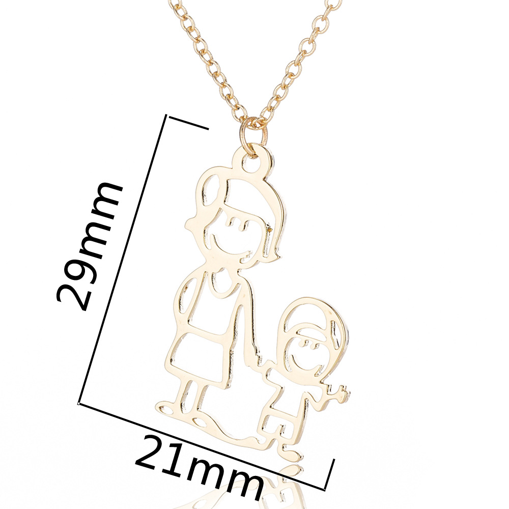 Stainless Steel Simple Style Plating Human Pendant Necklace display picture 2