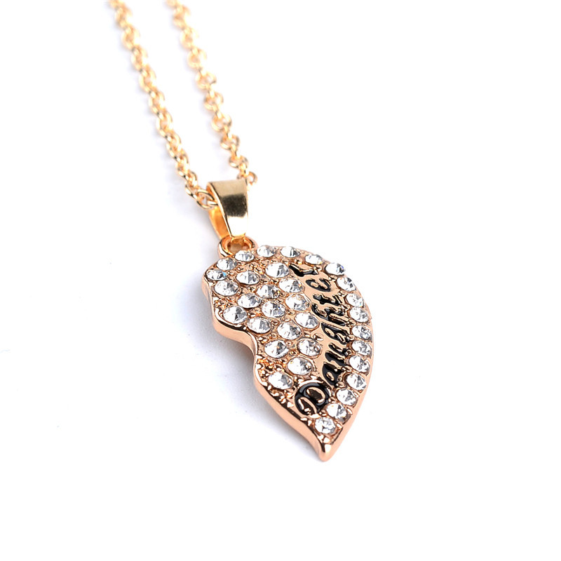 Explosion Of Money Chain Fashion Motherdaughter Mother's Day Gift Love Stitching Pendant Necklace Wholesale Nihaojewelry display picture 8