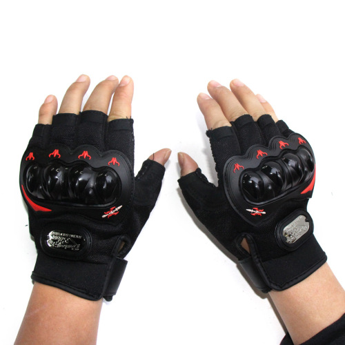 SC-05B Outdoor Sports Cycling Half Finger Protective Gloves, Racing Motorcycle Punch Hard Shell Anti-Fall Gloves