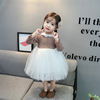 Autumn knitted dress, girl's skirt for princess, clothing, children's clothing, Korean style