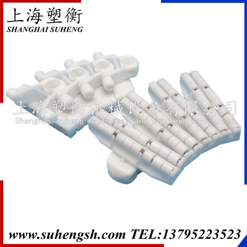 103宽柔性输送链板 滚珠链板 7200R滚珠顶链 塑料滚珠转弯柔性链