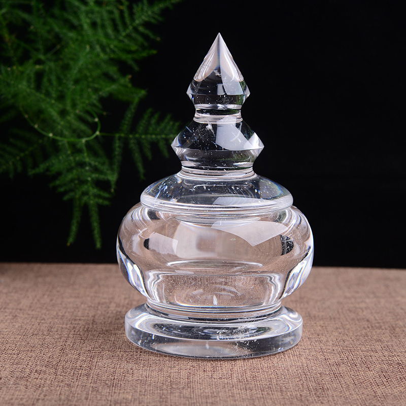 批发天然水晶舍利塔佛塔摆件供奉舍利子嘎乌塔定做水晶佛教用品