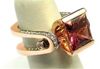 Fashionable golden accessory, organic ruby wedding ring for princess for bride, city style, 18 carat, pink gold