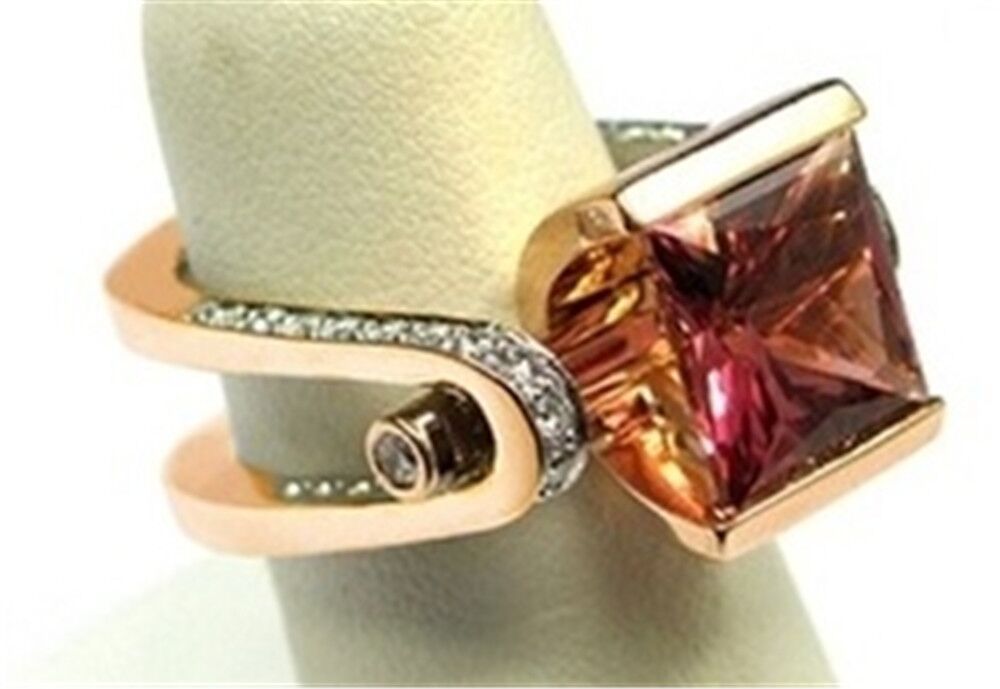 Super Fans New Fashion Women Jewelry 18K Rose Gold Natural Ruby Diamond Ring Princess Bride Engagement Ring