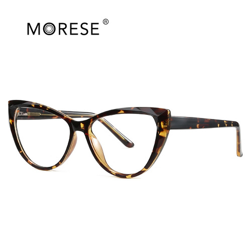 New Fashion Cat-Eye Anti-Blue Light Eyeglass Frame for Women, Personalized Creative TR90 Spring Transparent Non-Rimmed Eyeglasses Frame 2003