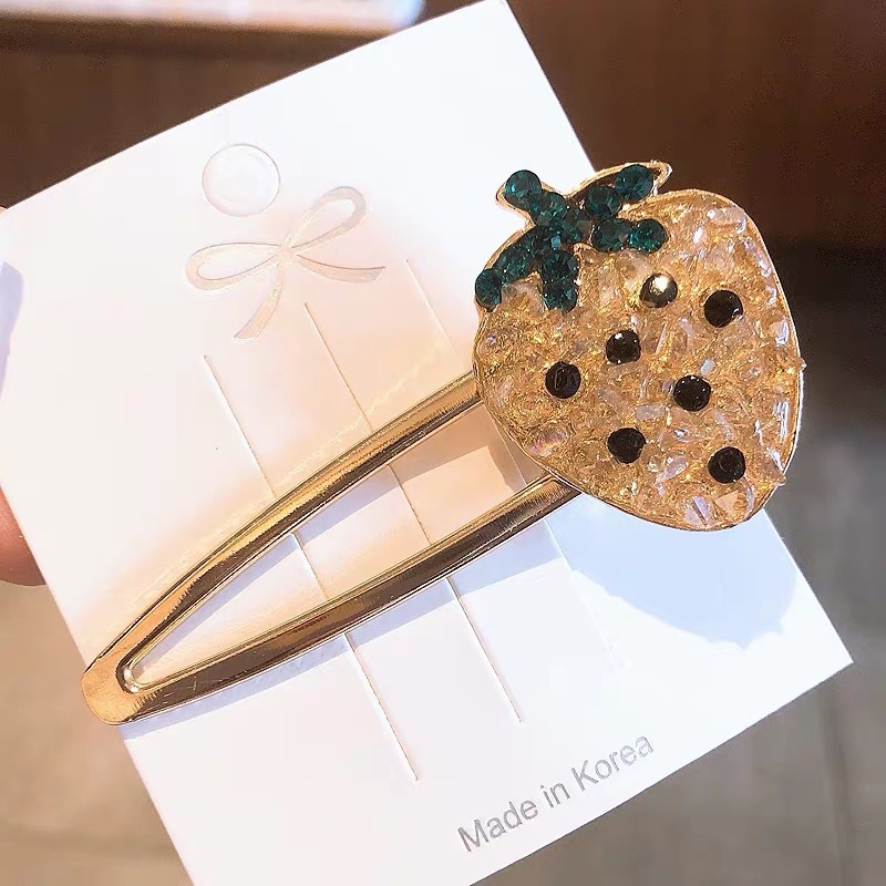 All Seasons Season Cute Women's Fruit Crystal Hair Clip