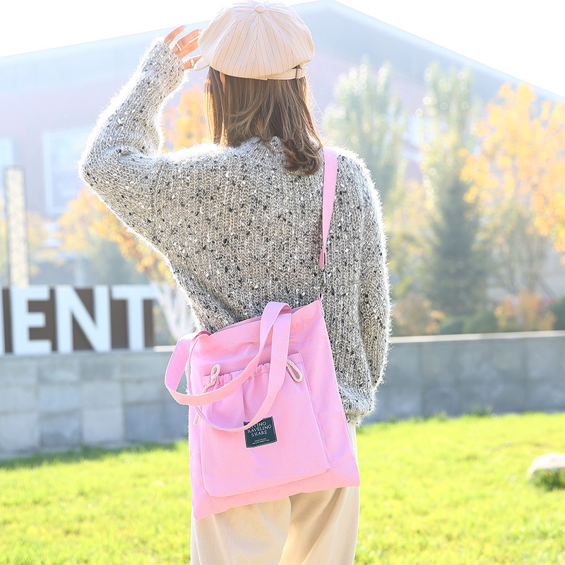 Manufactor wholesale the republic of korea canvas One shoulder Inclined shoulder bag student schoolbag Simplicity TUTORIAL Shopping bag