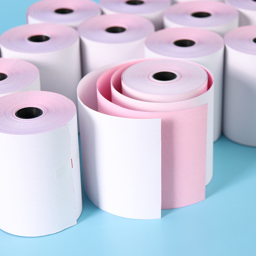 Factory direct supply double-layer printing paper 75*60 carbonless copy paper dot-type printing cashier receipt paper double offset paper
