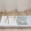 Nordic minimalist home life Golden iron deer glass candle tablet romantic candlelight bedroom dining table decoration