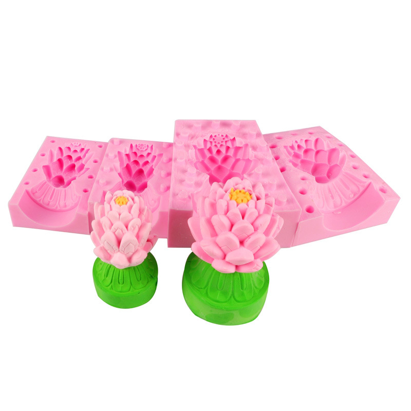 Fondant herramienta loto pastel molde jabón molde mantequilla olla caliente material base silicona molde vela herramienta