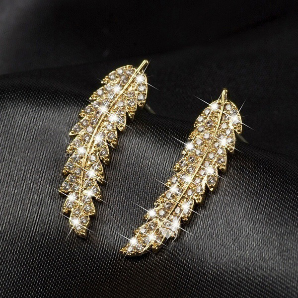 Leaf Earrings Rose Gold
