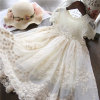 Autumn lace evening dress, mini-skirt, small princess costume, skirt, 2021 collection, suitable for teen, Korean style