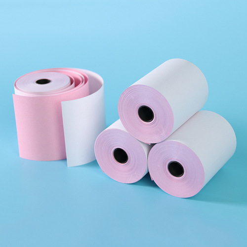 Factory direct supply double-layer printing paper 75*60 carbonless copy paper dot-type printing cashier receipt paper double offset paper