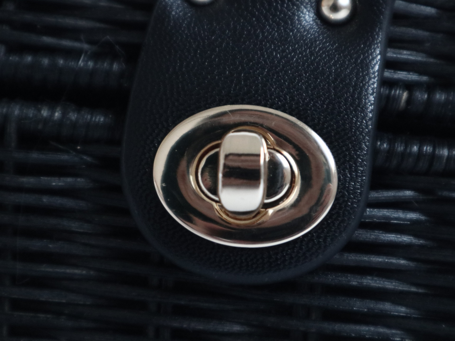 Another view of the stylish straw bag