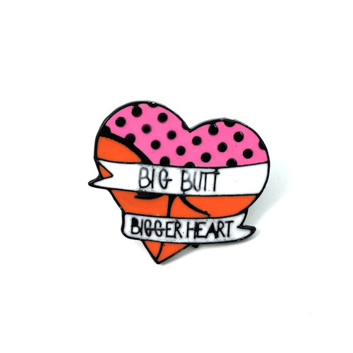 创意新款胸针设计BIG BUTT BIGGER HEART 心形翘臀bikini滴油胸针