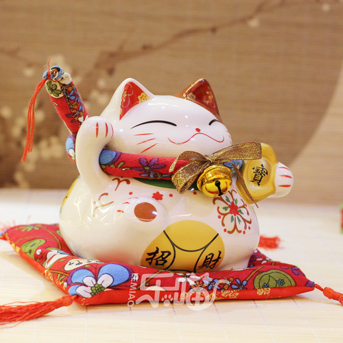 Lemiao 7-inch ceramic lucky money piggy bank crafts gift opening home decoration lucky cat ornaments