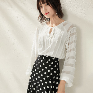 Autumn New Bandwidth Sleeve Chiffon Woman